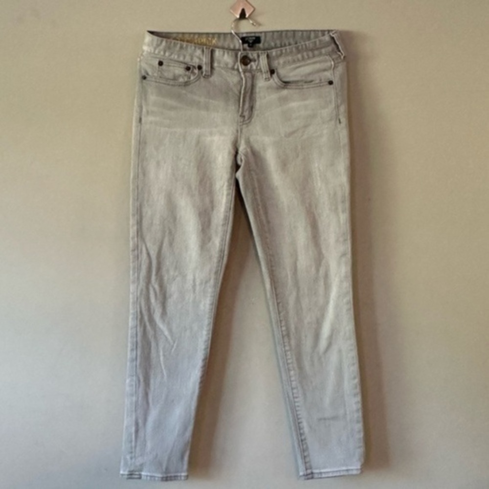 Euc J Crew Toothpick Jeans Womens Gray Skinny Leg Tapered Pants 27🔴